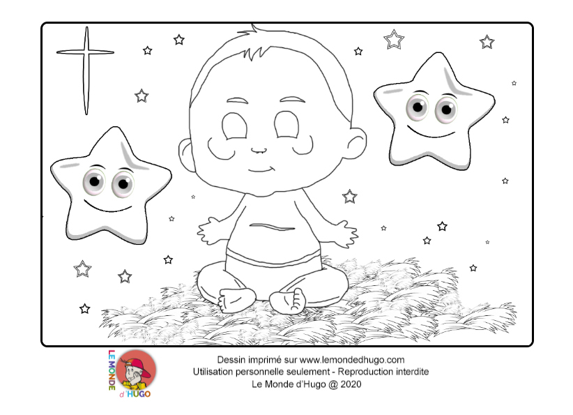 coloriage Douce nuit  pour enfants